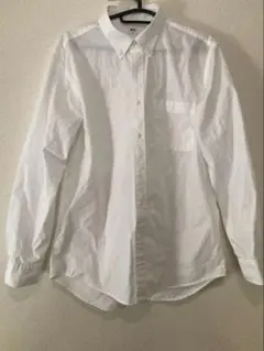 ユニクロ メンズ ホワイトコットンシャツ 長袖