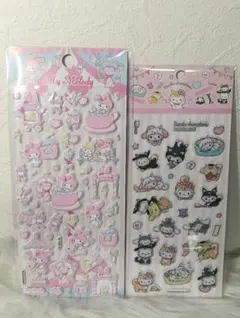 マイメロディ　サンリオ　マシュマロシール　2枚セット　ぷっくりシール