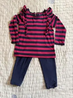 Ralph Lauren 赤黒ストライプ 2T セットアップ