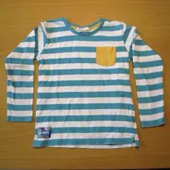 ボーダー 長袖Tシャツ 120 ポケット付き
