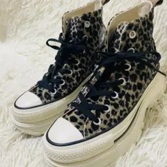 【美品】Converse コンバース　レオパード　TREKWAVE 厚底 24