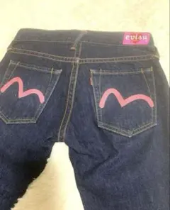♡希少♡EVISU DONNA デニム パンツ 26 evisu donna デニムパンツ かもめプリント ローライズ W26の通販