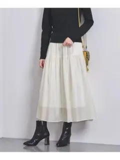 ユナイテッドアローズ P ティアードスカート シアースカート オフホワイト 38