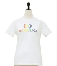 BALENCIAGA バレンシアガ レインボー刺繍 Tシャツ L