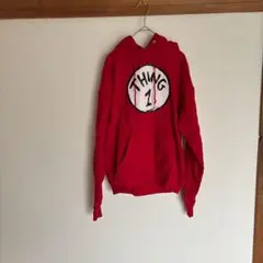 Hanes ヘインズの【THING 1】 レッドパーカー【 Sサイズ】