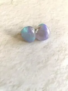 オーロラ風 イヤリング パープル ブルー ハンドメイド 大人可愛い
