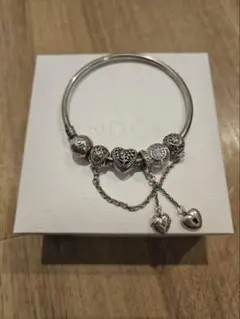 【美品】PANDORA パンドラ バングル ブレスレット チャーム