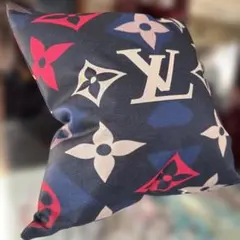 LVポップカラー 毛糸風プリント キャンバス生地 クッションカバー モノグラム