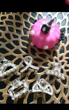 エレガントなクリスタルヘアピン5個セットパール系