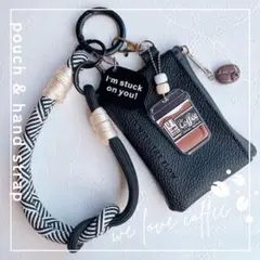 カフェブラウン☕︎ポーチじゃらじゃらキーホルダースマホストラップバッグチャーム