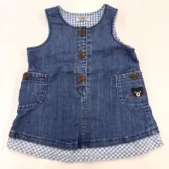 DOUBLE.B ミキハウス デニムワンピース 80 刺繍　ワッペンのサムネイル