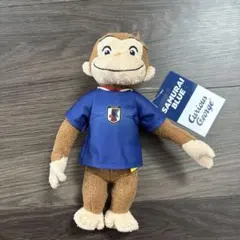 【おさるのジョージ】ボールチェーン付きぬいぐるみ サッカー日本代表ver.タグ付のサムネイル