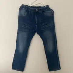デニム裏ボアあったかウエストゴム パンツ　110