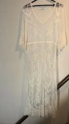 美品　刺繍　チュニック　チュール　ワンピース　ボヘミアン　レース　ZARA ザラ