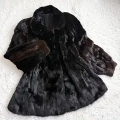 4Lサイズ✨デミバフミンク リアルファーコート 毛皮 毛並み◎ 17号 総 