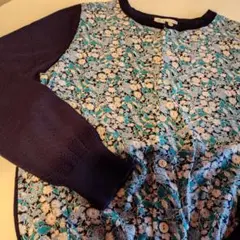 め*い様 花柄ネイビー長袖カーディガン