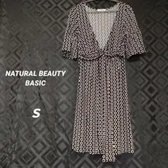 NATURAL BEAUTY BASIC フレアスリーブ ワンピース S　七分袖