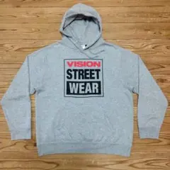 VISION STREET WEAR ビッグロゴ グレー パーカー Lサイズ