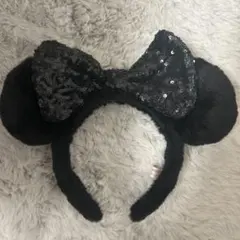 Disney ミニー カチューシャ ブラック スパンコール