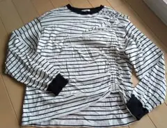 FREAK'S STORE リボンシャーリングロングスリーブTシャツ　黒ボーダーのサムネイル