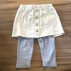 【美品】プティマイン　80 ハートポケット付き　スカート　レギンス　スカッツ