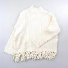 【新品タグ付】アメリカンホリック フリンジニットプルオーバー アイボリー L