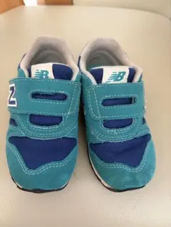 ニューバランス キッズ スニーカー 373 15cm エメラルドグリーン×紺