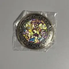 ディズニー 缶バッジ 金メッキ ステンドグラス風