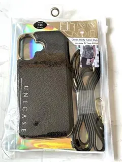 UNICASE Duo ブラックiPhone16スマホケースストラップつきのサムネイル