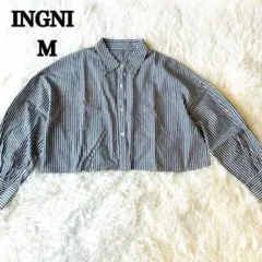 【INGNI 】ストライプ 長袖シャツ クロップド丈　M