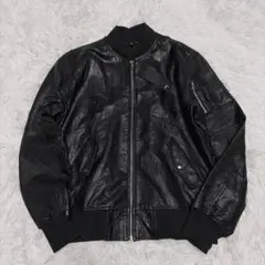 新品タグ 本革 レザージャケット MA-1 フライト 軽量 薄手 M