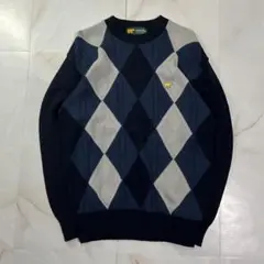 Golden Bear ゴールデンベア アーガイル クルーネック ウール混 L