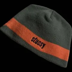 “2トーン” old stussy 刺繍ロゴ 90s 白タグ ビーニー USA製
