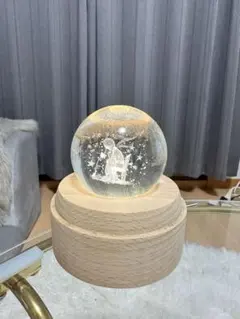 어린왕자 크리스탈 뮤직 박스 나무 받침대