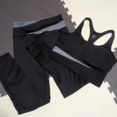 【ヨガウェアセット】スポーツブラトップ・レギンス ブラック