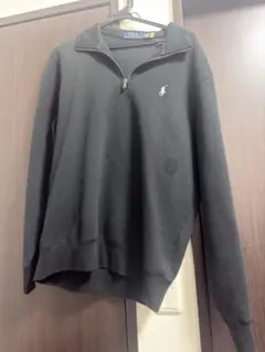 ポロ・ラルフ・ローレン ブラック ジップアップスウェット　ハーフジップ