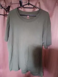 意外とレアHanes オリーブグリーン 無地Tシャツ Lサイズ