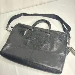 【2WAY】COACH A4 レザーブリーフバッグ 黒 ショルダー トート