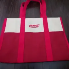 【非売品】コールマン　トートバッグ　赤　ベージュ　Colemanのサムネイル