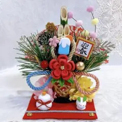 お正月飾り☆門松☆かがみ餅☆雪うさぎ☆粘土☆ハンドメイド