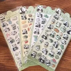 ぷっくりシール　ぷくぷくシール　立体シール　3Dシール パンダ　4枚