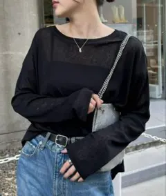 CIAOPANIC TYPY サイドスリット　シアー　トップス　黒　ブラック