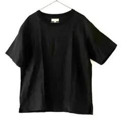 マーガレットハウエル リネン半袖シャツ ブラック 麻100% サイズⅠ
