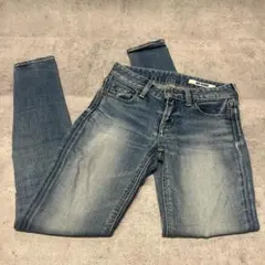 SLYスライデニムダメージジーンズ23インディゴブルー細身