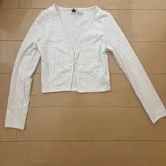 H&M DIVIDED リブ カーディガン ホワイトのサムネイル