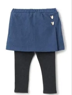 【プティマイン】レギンスつきスカート 120センチ ブルー デニム