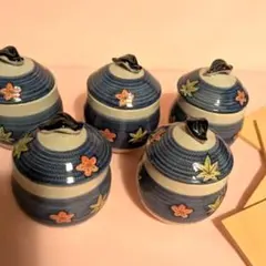 蓋つき煮物椀 5個セット 湯呑み むし碗