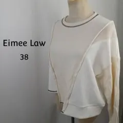 Eimee Law　デザインカットソー　異素材切替　38　アイボリー