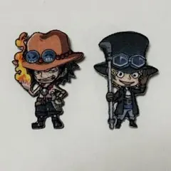 ワンピース　ししゅうデコバッジ　エース　サボ