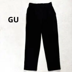 【ジーユー】M スラックス　テーパードパンツ　ブラック　スウェード風